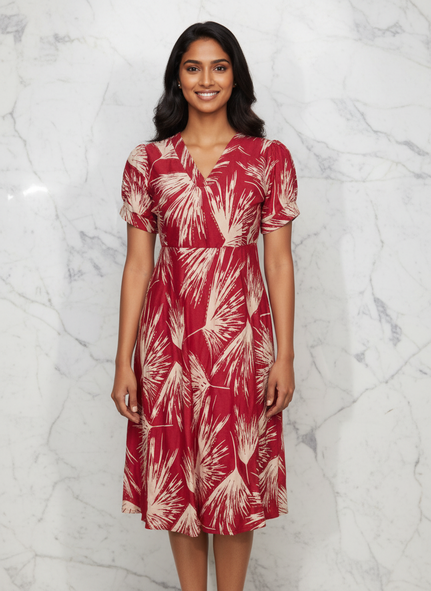 Cotton Red Short Frock