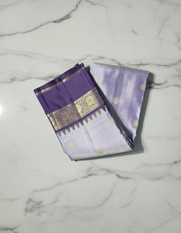 Light Brinjal Color with nice border saree for marriage