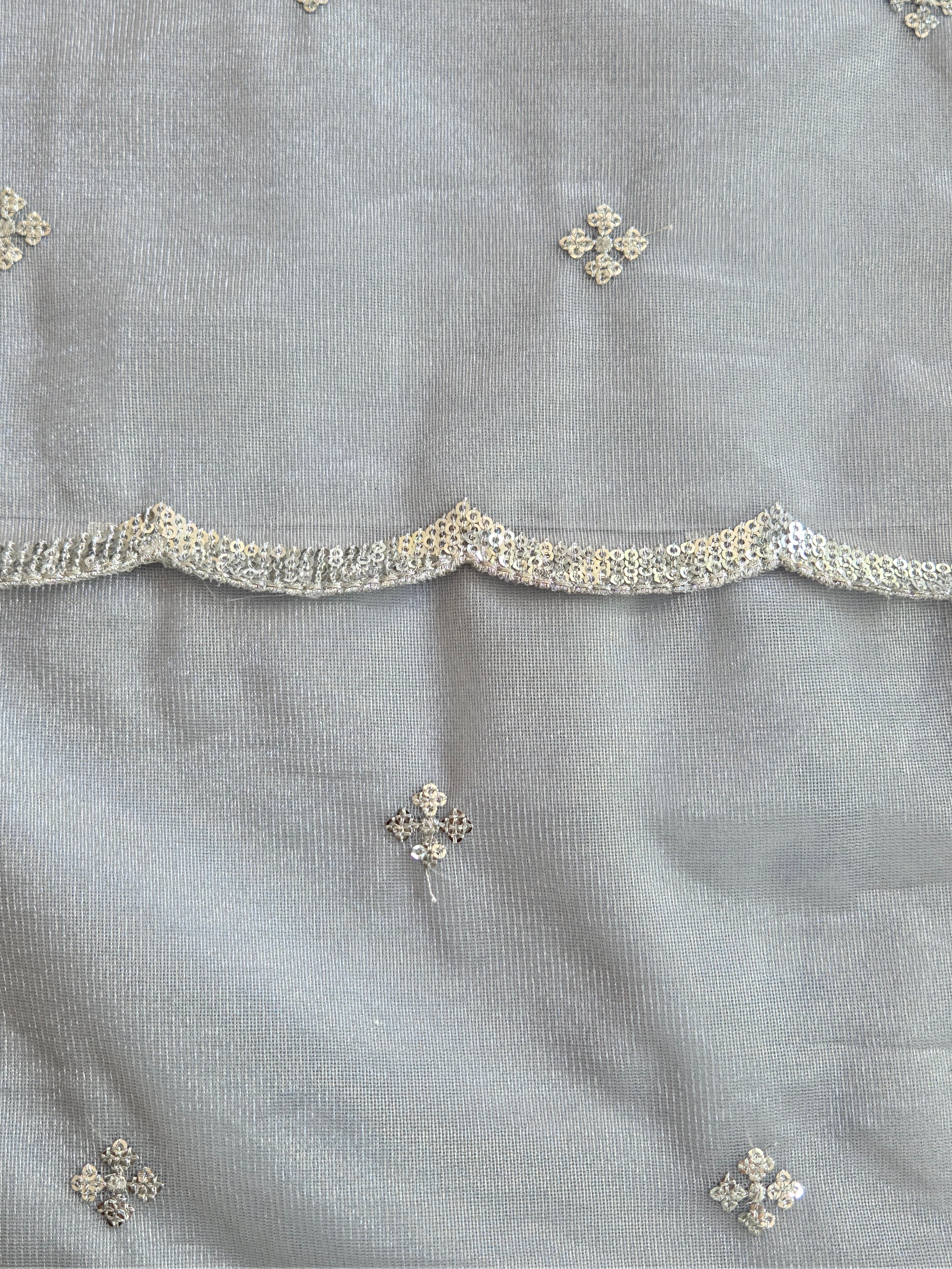 Light Grey with pink dupatta lehenga