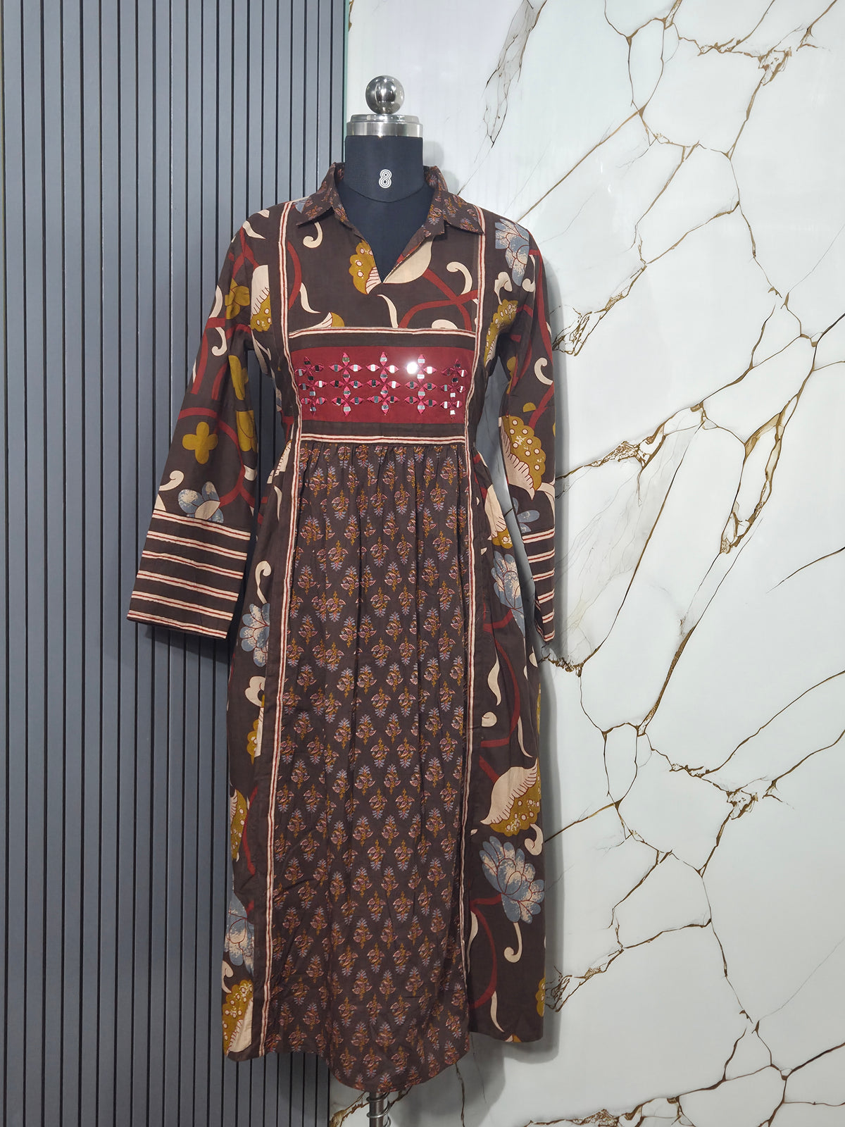 Cambric cotton full length frock