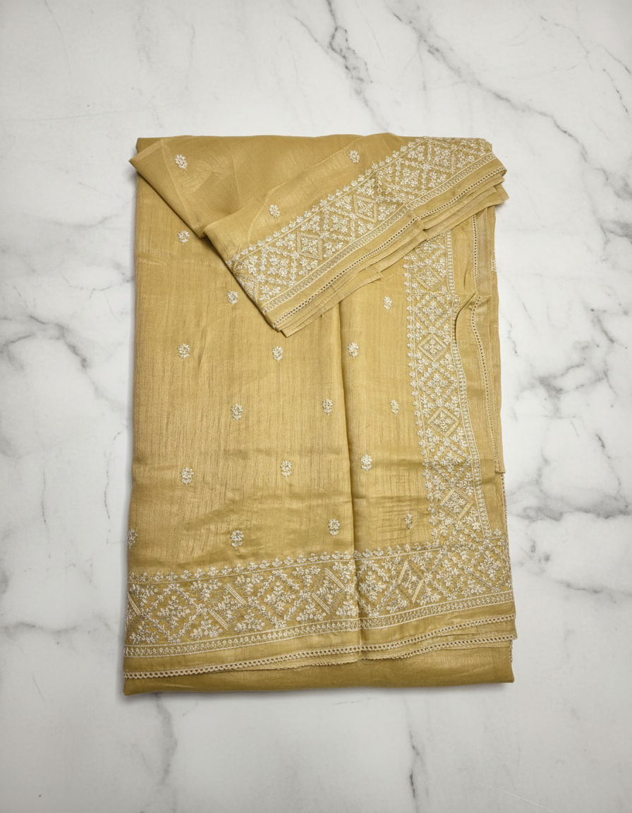 Heavy embroidery party wear saree