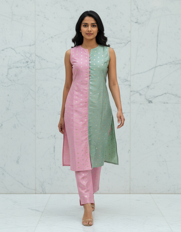 Pink Light Green Co ord set