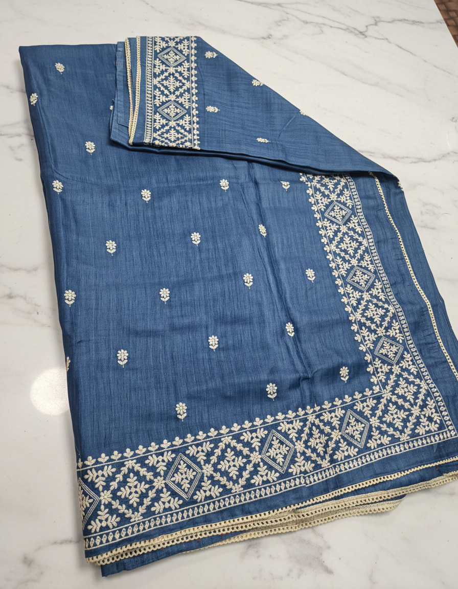 Heavy embroidery party wear saree