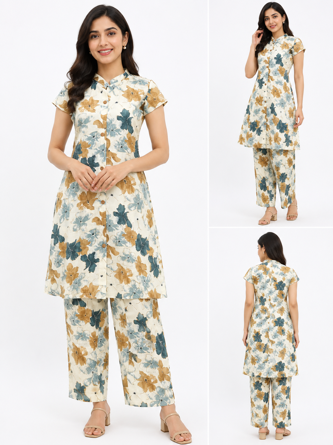 Viscos Cotton- Off White Co-Ord Set