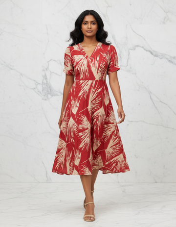 Cotton Red Short Frock