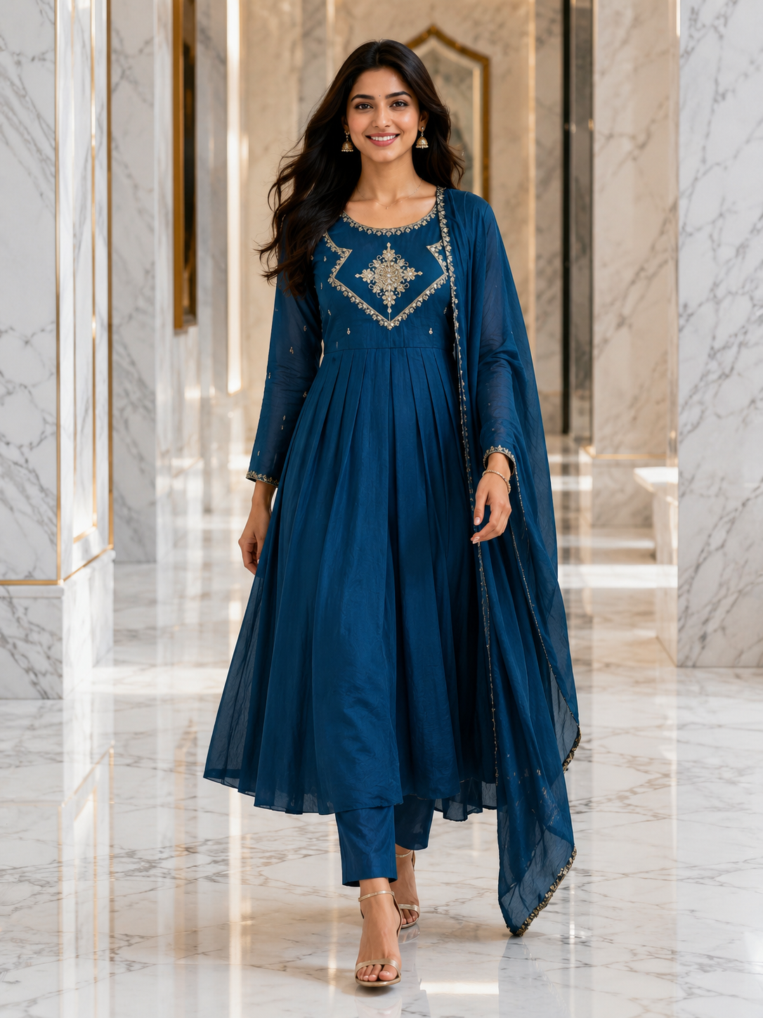 Blue 3 piece kurta set