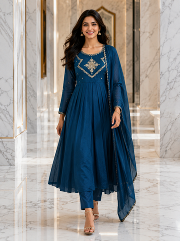 Blue 3 piece kurta set